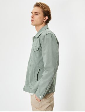 Koton Denim Jacket Pocket Detailed Buttoned Classic Collar