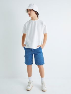 Koton Pocket Cotton Cargo Denim Shorts