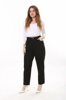 Şans Women's Plus Size Black 5-Pocket Lycra Free Jeans