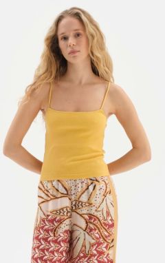 Dagi Mustard Thin Strap Ribbed Undershirt