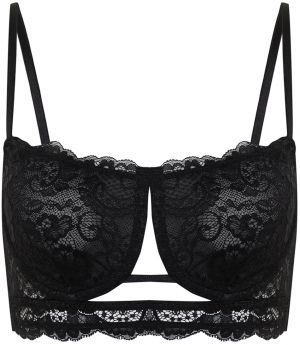 Trendyol Black Lace Capless Bustier Knitted Bra