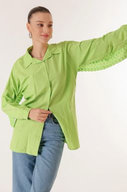 By Saygı Scalloped Detailed Tunic Shirt with Slits in the Side.