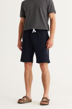 AC&Co / Altınyıldız Classics Men's Navy Blue Standard Fit Normal Fit Pocket Comfortable Knitted Shorts