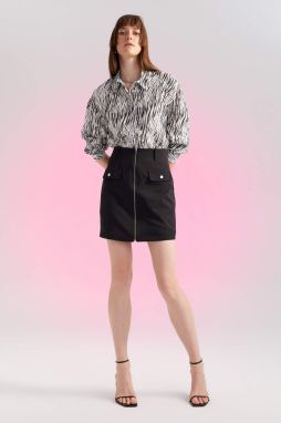 DEFACTO A-Line Normal Waist Lined Mini Skirt