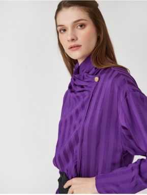 Koton Draped Collar Buttoned Blouse