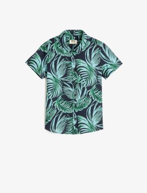 Koton Shirts With Short Sleeves, Cotton Tropical Print