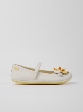 White Girls' Leather Camper Ballerinas - Girls