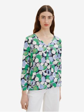 Green Women's Patterned Long Sleeve T-Shirt Tom Tailor - Women