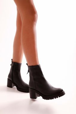 Shoeberry Women's Marlo Black Leather Boots, Black Leather.