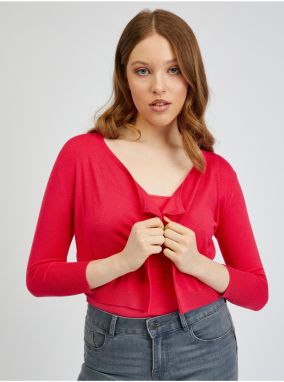 Orsay Dark pink Ladies Cropped Cardigan - Women