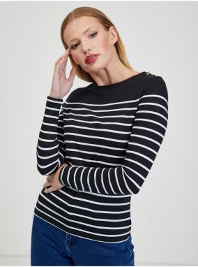 Orsay White and Black Women Striped T-Shirt - Women