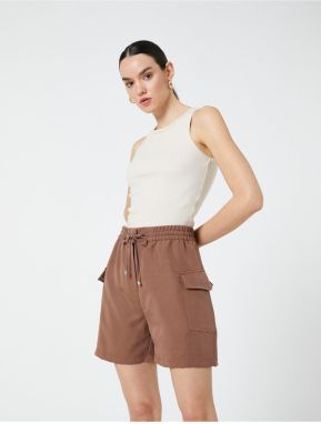 Koton Cargo Pocket Shorts with Tie Waist Modal Blend