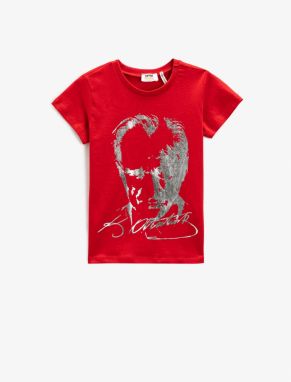 Koton Printed Red Girls' T-Shirt 3skg10045ak