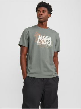 Khaki Men's T-Shirt Jack & Jones Map - Mens