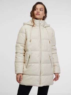 Orsay Creamy Women's Quilted Faux Leather Coat - Women's