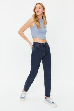 Trendyol Midnight Blue More Sustainable High Waist Slim Mom Jeans