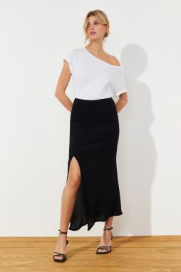 Trendyol Black Slit Maxi Length Woven Skirt