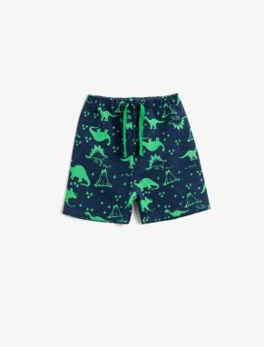 Koton Dinosaur Print Shorts with Tie Waist