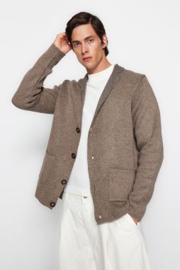 Trendyol Mink Regular Fit Collar Knitwear Cardigan