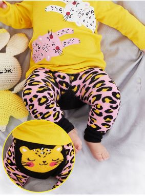 Denokids Leopard Baby Girl Pink Tights-pants