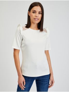 Orsay White Women's T-shirt with Neckline - Women