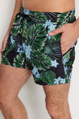 Trendyol Black Standard Swimsuit Marine Shorts