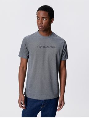 Koton Embroidered Motto T-Shirt, Slim Fit Crew Neck Short Sleeved.