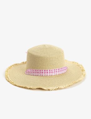 Koton Straw Hat with Belted Chin Tie Detail