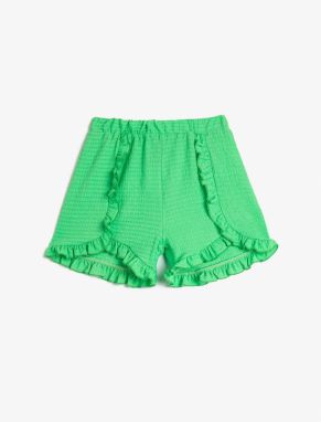 Koton Shorts with Frills. Comfortable cut, with an elasticated waist, textured texture.