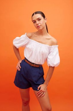 DEFACTO Off Shoulder Regular Fit Short Sleeve Blouse