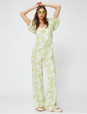 Koton Wide Leg Jumpsuit With Balloon Sleeves Long Gippe