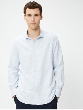 Koton Shirt with an Italian Collar Long Sleeve, Buttoned Non Iron