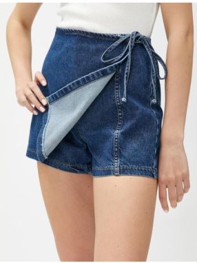 Koton Denim Shorts Skirt Mini Tie Detail Cotton