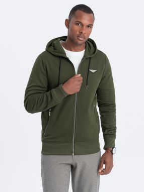 Ombre Men's unbuttoned hooded sweatshirt - olive