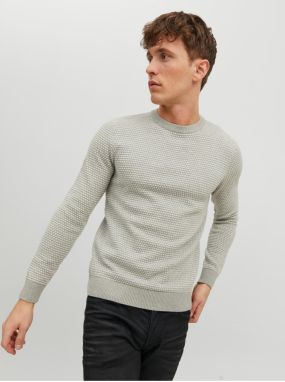 Light Grey Mens Patterned Sweater Jack & Jones Atlas - Men