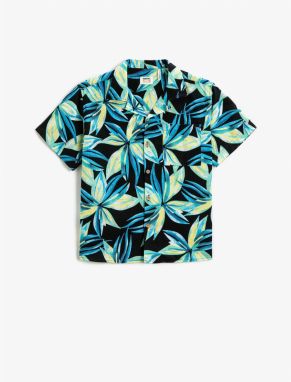 Koton Short Sleeve Shirt Floral Pattern Pocket Detail Cotton