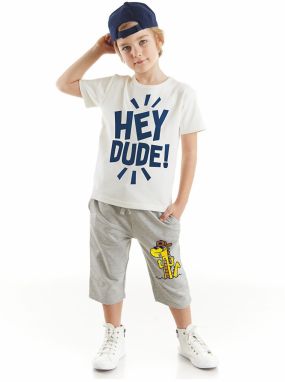 Denokids Hey Dude Boys T-shirt Capri Shorts Set