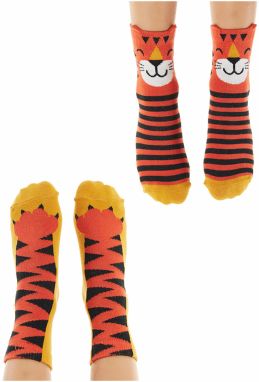 Denokids Tiger Boys 2-Pair Crewneck Sock Set