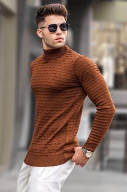 Madmext Camel Turtleneck Knitwear Sweater 5762