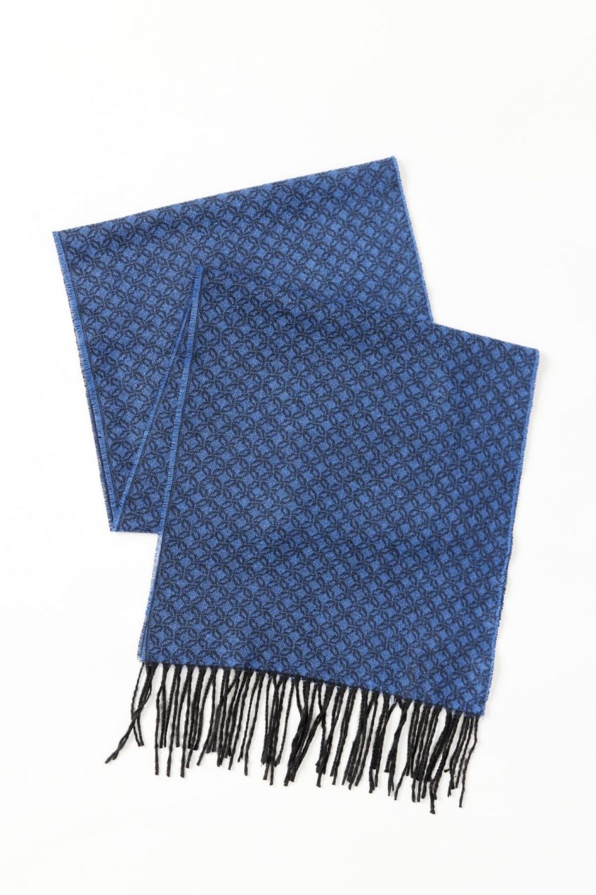 ALTINYILDIZ CLASSICS Men's Navy Blue-Blue Patterned Scarf