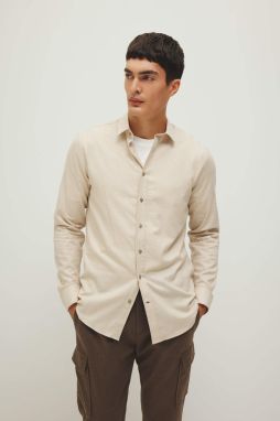 DEFACTO Slim Fit Polo Collar Long Sleeve Shirt