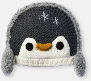 Dagi White-Black Children's Penguin Motif Beret