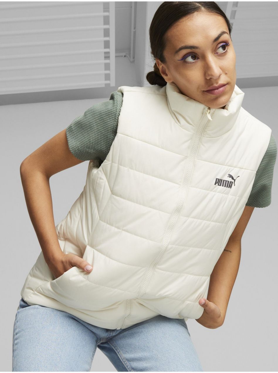 Puma Ess Padded Vest Cream Women's Quilted Vest - Women