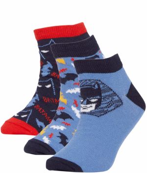 DEFACTO Boy Batman Licensed Cotton 3 Pack Short Socks