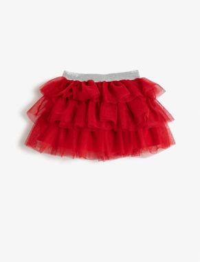 Koton Layered Tutu Skirt, Glittery, Elastic Waist, Cotton Lined.