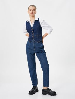 Koton džínsy s elastickým pásom vysoký pás - Baggy Jeans
