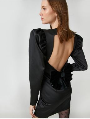 Koton Rachel Araz X - otvorený chrbát, detail mašle Saténové mini večerné šaty