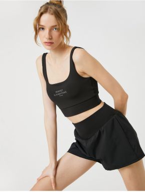 Koton Wide Leg Sports Shorts Waist with Elastic Detail.