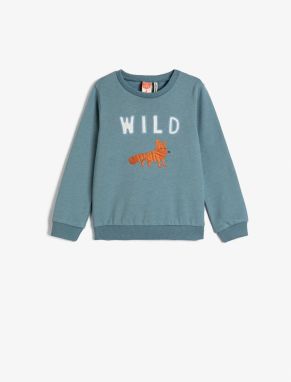 Koton Sweatshirt Fox Embroidery Detailed Long Sleeve Crew Neck Cotton