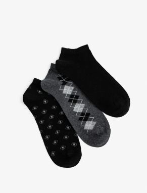 Koton Set of 3 Booties and Socks with Geometric Pattern, Multicolor